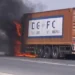 a deadly road accident in rayachoti left one man dead after a container hit a bike and caused a fire, echoing the recent kurnool bus tragedy.