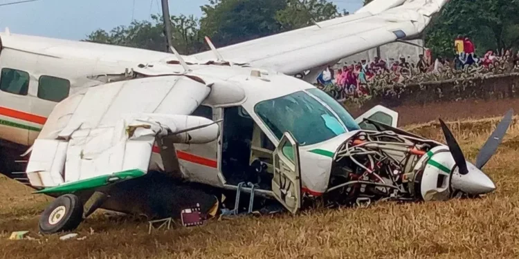 a chartered aircraft crashed near rourkela in odisha due to suspected engine failure, leaving six people injured. dgca orders probe.