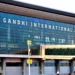 Security personnel inspecting aircraft at Rajiv Gandhi International Airport