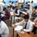 Students entering AP Intermediate exam centre under CCTV surveillance
