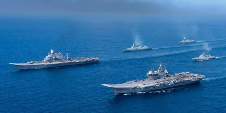 Indian Navy ships preparing for MILAN 2026 in Visakhapatnam