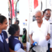 Petrol pump workers protest for better facilities in Tirupati