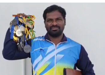 Moulaali Saab Anantapur national athlete running on track