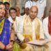 Muddaada Ravichandra after assuming charge as TTD EO at Tirumala