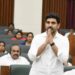 Minister Nara Lokesh addressing Andhra Pradesh Assembly on land allocations for companies