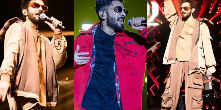 Anirudh Ravichander performing live at Hyderabad XV Tour concert