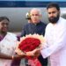 President Droupadi Murmu reviewing Indian Navy ships at IFR 2026 in Visakhapatnam President Droupadi Murmu Visakhapatnam