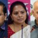 Kavitha celebrating clean chit in Delhi liquor policy case