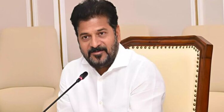 Telangana CM Revanth Reddy addressing the media on state development and governance
