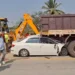 Damaged car after Chittoor road accident near Gangavaram