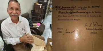 Sehore family documents showing 1917 British loan repayment demand