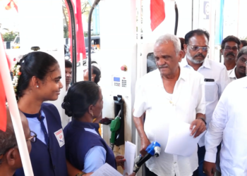 Petrol pump workers protest for better facilities in Tirupati