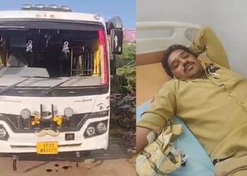Private bus accident near Srikalahasti in Tirupati district