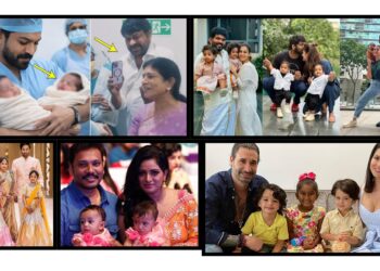 Celebrities with twins celebrating double joy