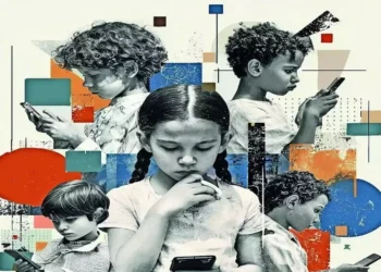 Children using smartphones with age-based restrictions on social media apps