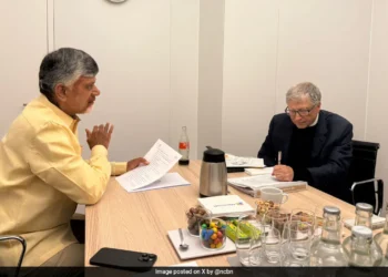 Bill Gates meeting Chandrababu Naidu in Amaravati