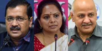 Kavitha celebrating clean chit in Delhi liquor policy case