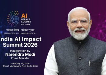 Narendra Modi inaugurating India AI Impact Summit 2026 at Bharat Mandapam